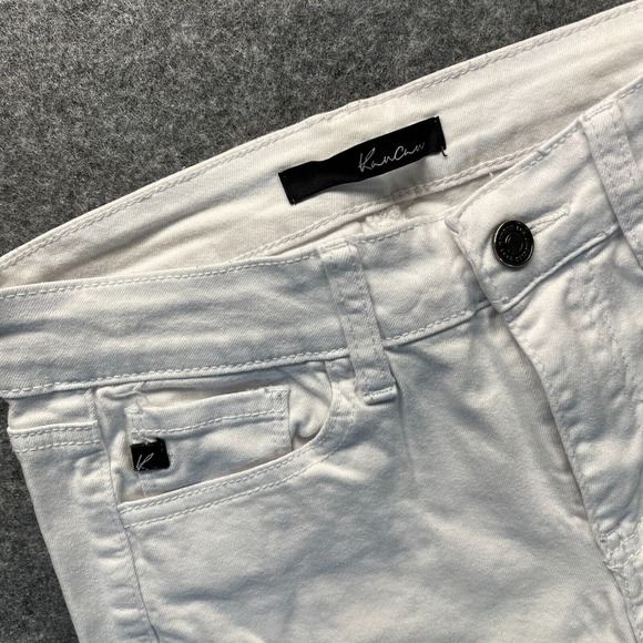 Kancan Women's Jeans Size 26‎ Skinny White Distressed Stretch Denim - Picture 4 of 13